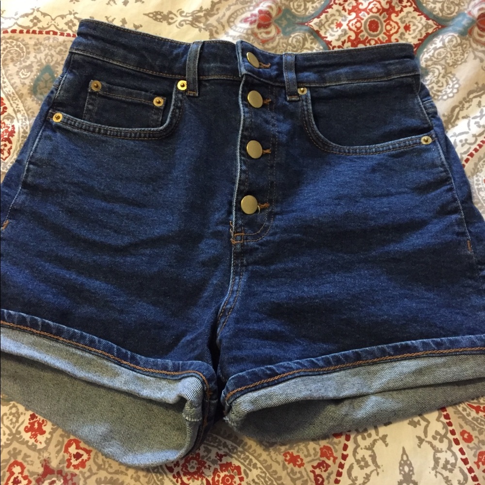 High waisted denim shorts